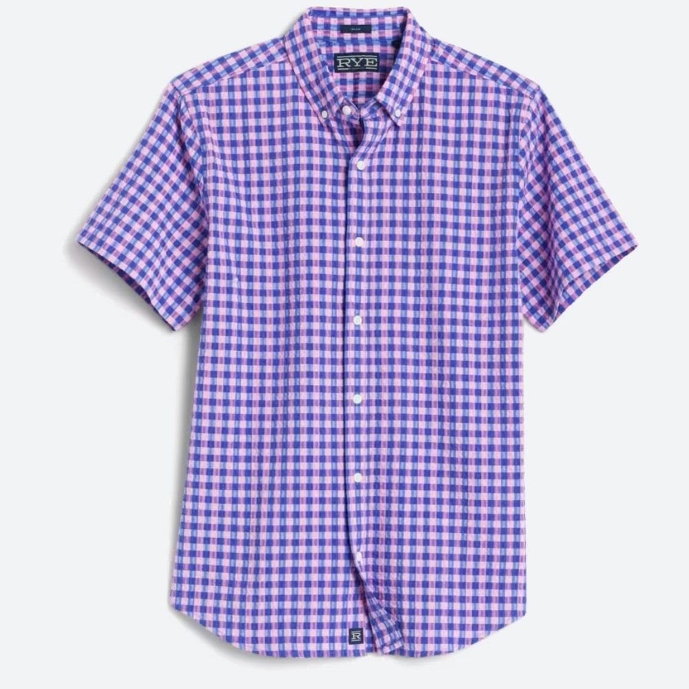 Men’s M Tall Short Sleeve Button Up